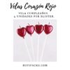 VELA CORAZON ROJO CROMADO X4U