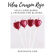 VELA CORAZON ROJO CROMADO X4U
