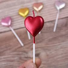 VELA CORAZON ROJO CROMADO X4U