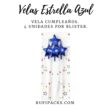 VELA ESTRELLA AZUL CROMADO X4U