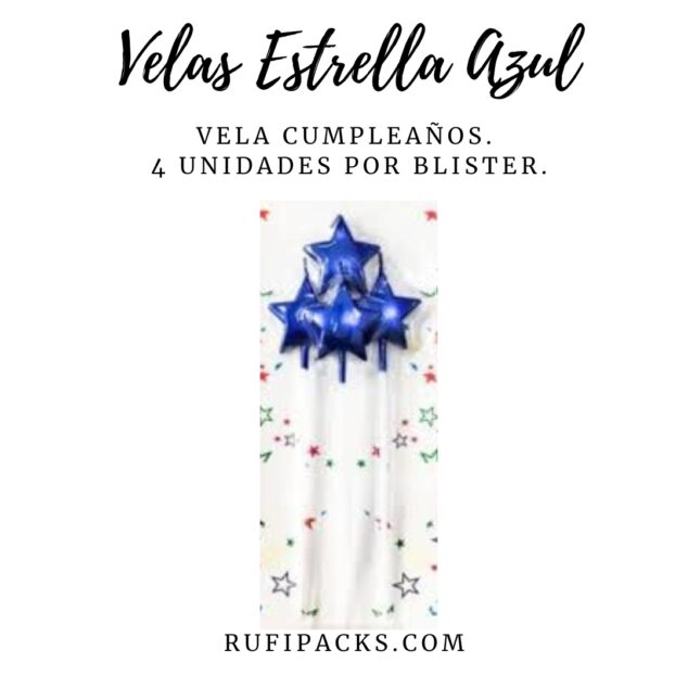 VELA ESTRELLA AZUL CROMADO X4U