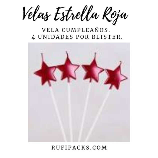 VELA ESTRELLA ROJO CROMADO X4U