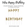 VELA HAPPY BIRTHDAY LETRAS DORADO