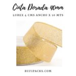 CINTA DORADA LUREX 40MM X 10 METROS