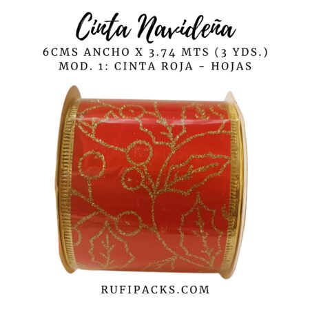 CINTA NAVIDEÑA MOD. 1 - 6CMS X 2.74 MTS (3YDS)
