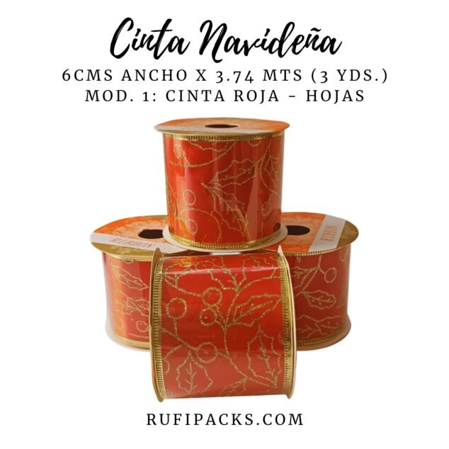 CINTA DORADA LUREX 25MM X 10 METROS - Rufipacks