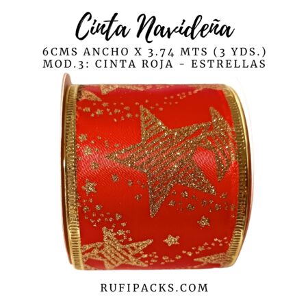 CINTA NAVIDEÑA MOD. 3 - 6CMS X 2.74 MTS (3YDS)
