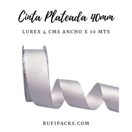 CINTA PLATEADA LUREX 40MM X 10 METROS