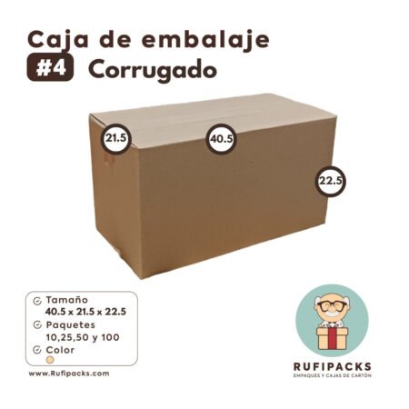 CAJA DE EMBALAJE #3 34X24X24 CORRUGADO - Rufipacks