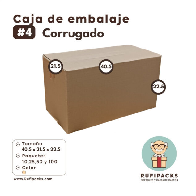 CAJA DE EMBALAJE #4 40.5X21.5X22.5 CORRUGADO