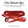 CINTA SATINADA ROJA PUNTOS BLANCOS 10MM X 10 METROS