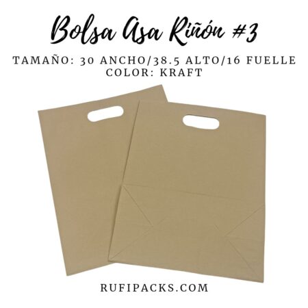 BOLSA ASA RIÑON #3 30x16x38.5 CMS. KRAFT