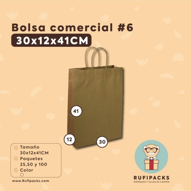 BOLSA COMERCIAL #6 30x12x41ALTO KRAFT