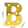 LETRA "B" DORADA 16 CMS. CON LUCES