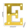 LETRA "E" DORADA 16 CMS. CON LUCES