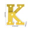 LETRA "K" DORADA 16 CMS. CON LUCES
