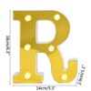 LETRA "R" DORADA 16 CMS. CON LUCES
