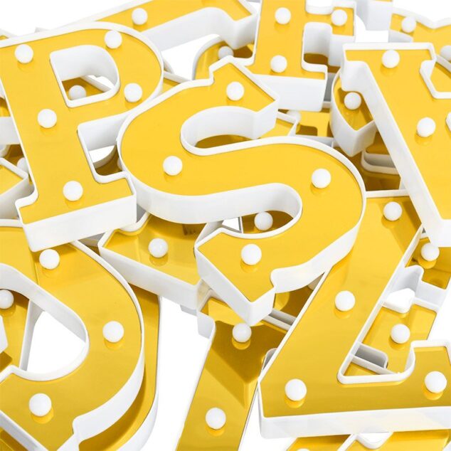 LETRA "S" DORADA 16 CMS. CON LUCES