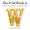 LETRA "W" DORADA 16 CMS. CON LUCES