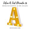 LETRA "A" DORADA 16 CMS. CON LUCES
