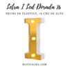 LETRA "I" DORADA 16 CMS. CON LUCES (copia)