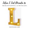 LETRA "L" DORADA 16 CMS. CON LUCES