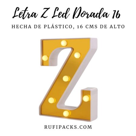 LETRA "Z" DORADA 16 CMS. CON LUCES