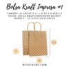 Bolsa Kraft para Regalo: 1A Círculos Blancos 16x8x21.5cms.