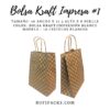 Bolsa Kraft para Regalo: 1A Círculos Blancos 16x8x21.5cms.