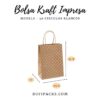Bolsa Kraft para Regalo: 3A Círculos Blancos 25.5x12x31.5cms.