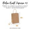 Bolsa Kraft para Regalo: 3A Círculos Blancos 25.5x12x31.5cms.