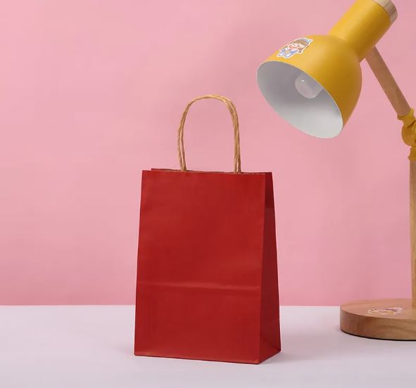 Bolsa Roja Kraft para Regalo 21.5x11x26.5cms.