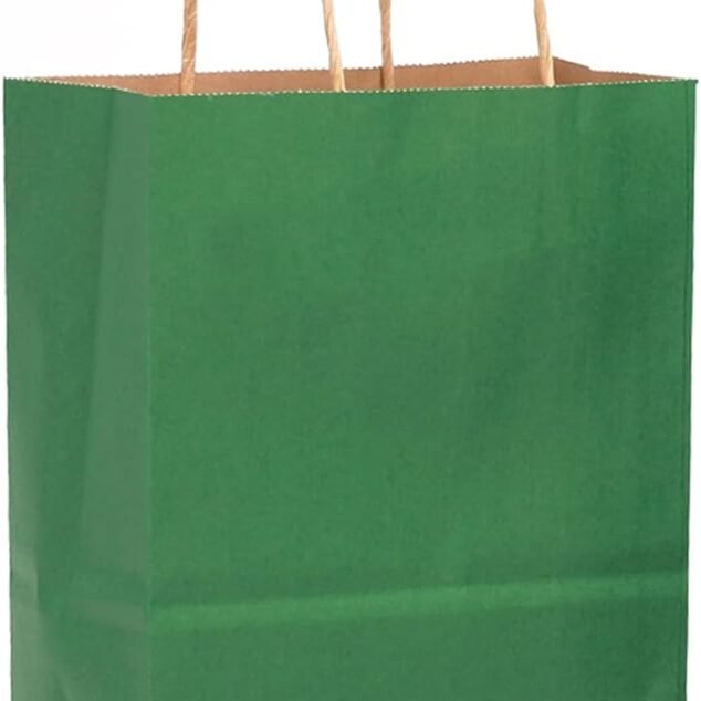Paquete de 6 bolsas verticales de papel para regalo, color liso de 8.7 x  6.3 x 3.1 in (verde claro)