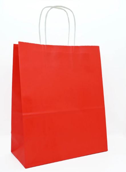 Bolsa de papel Color Rojo para Regalo 26x31.5x12cms.