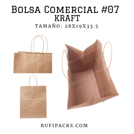 Bolsa con asas rígidas en color kraft