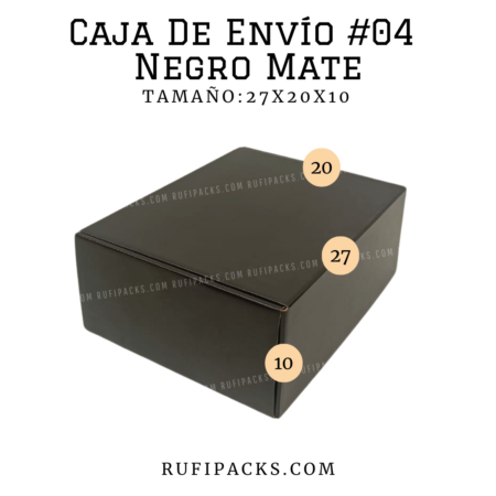 CAJA DE ENVIO #04 27x20x10 cms. NEGRO MATE