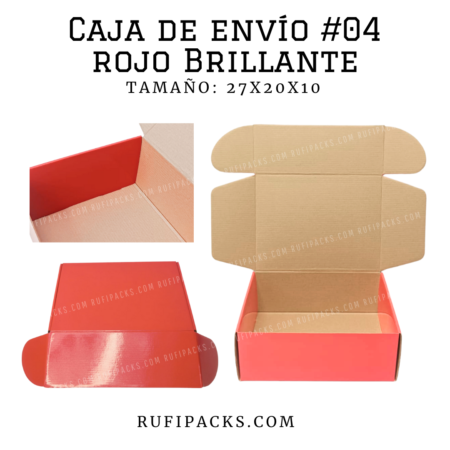 Caja de regalo color rojo brillante.