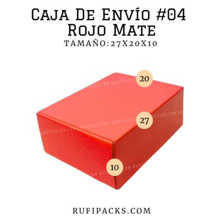 CAJA DE ENVIO #04 27x20x10 cms. ROJO MATE