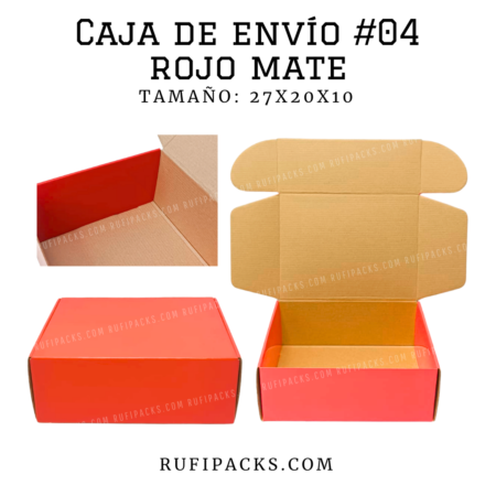 Caja de regalo color rojo mate