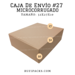 Caja de envío #27 de cartón microcorrugado, ideal para embalaje de productos grandes y regalos corporativos. Fabricada con material ecológico y resistente.