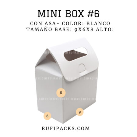 MINI BOX #06 C/ASA 9X6X8 CMS. KRAFT/BLANCO