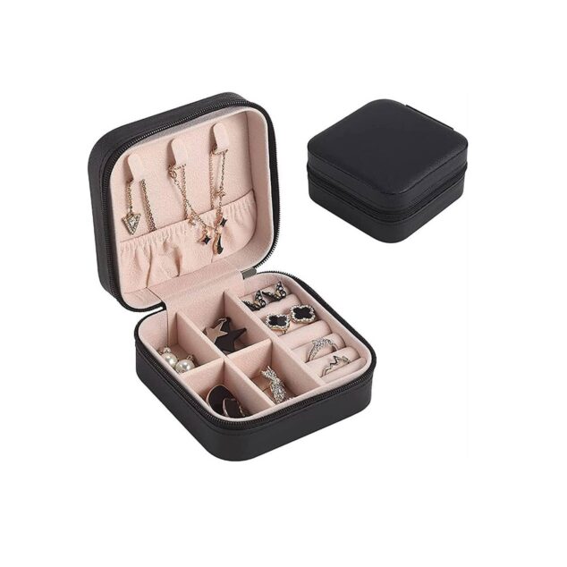 Mini Joyero organizador de viaje color negro