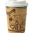 VASO 8 ONZAS PARA CAFE CON DISEÑO PAQ. 100 CON TAPA