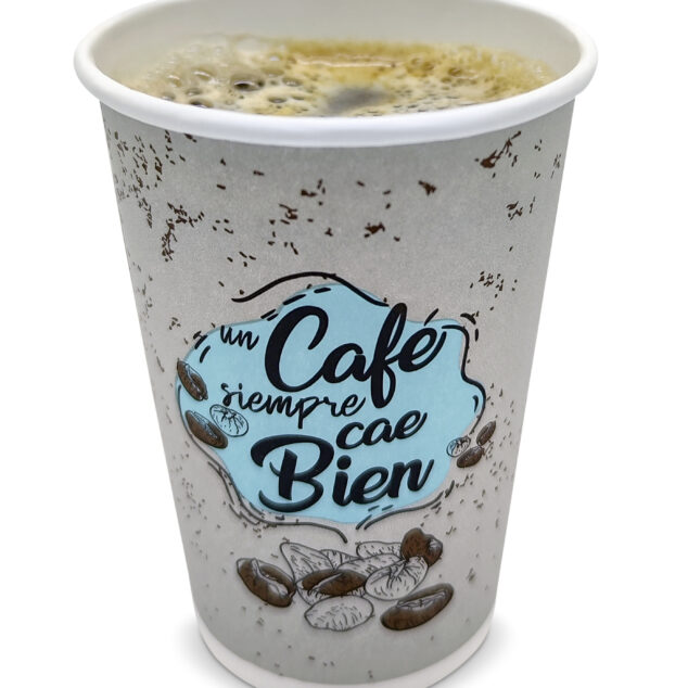 VASO 12 OZ UN CAFE SIEMPRE CAE BIEN PAMOLSA PAQ. 25 U.