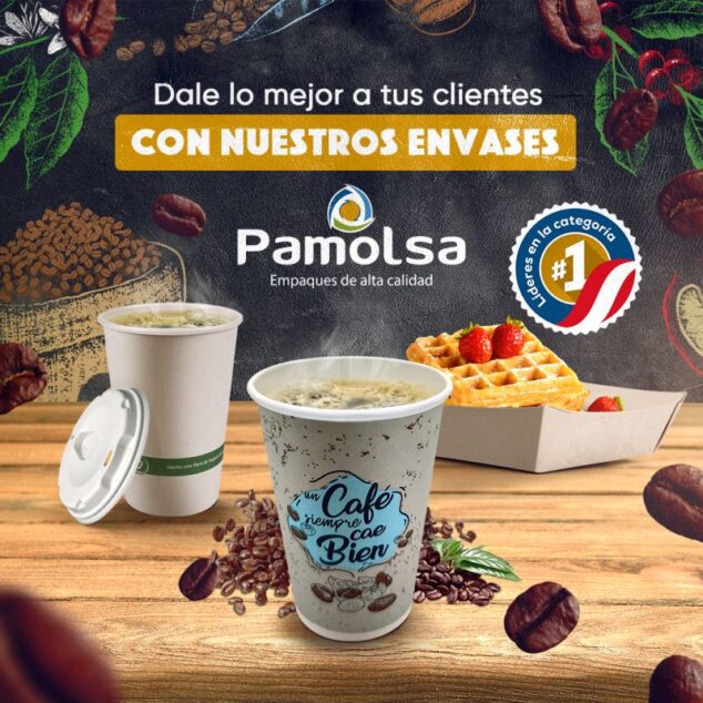 VASO 12 OZ UN CAFE SIEMPRE CAE BIEN PAMOLSA PAQ. 25 U.
