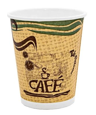 VASO 8 ONZAS PARA CAFE CON DISEÑO PAQ. 50