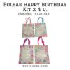 BOLSAS HAPPY BIRTHDAY 18X23.5X8 CMS. (PAQ. MIXTO X 4U)