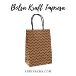 Bolsa Kraft para Regalo: 3B Zig Zag Negro 25.5x12x31.5cms.