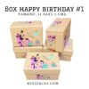 BOX HAPPY BIRTHDAY #1 11X8X5.5CMS. (PAQ. MIXTO X 4U)