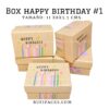 BOX HAPPY BIRTHDAY #1 11X8X5.5CMS. (PAQ. MIXTO X 4U)